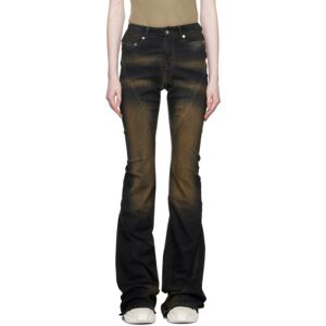 Rick Owens DRKSHDW Black & Brown Bias Bootcut Jeans  - 84 Mud - Size: WAIST US 32 - female