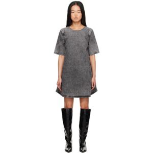 GANNI Gray A-Line Denim Minidress  - 055 Black Washed - Size: DK 32 - female