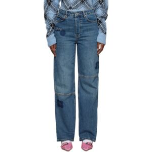 GANNI Blue Izey Jeans  - 091 Tint Wash - Size: WAIST US 32 - female