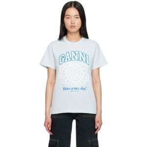 GANNI Blue Relaxed T-Shirt  - 495 Ice Water - Size: 3X-Large - female