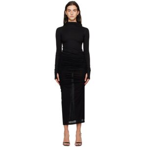 Helmut Lang Black Combo Maxi Dress  - Basalt Black - Yvm - Size: Extra Small - female