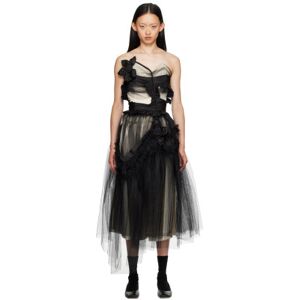 Maison Margiela Black Gathered Midi Dress  - 900 Black - Size: IT 38 - female