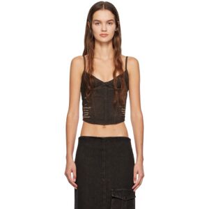 Miaou Black Kiko Denim Tank Top  - Black - Size: Small - female