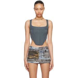 Miaou Blue Campbell Tank Top  - Slate Gray - Size: Extra Small - female