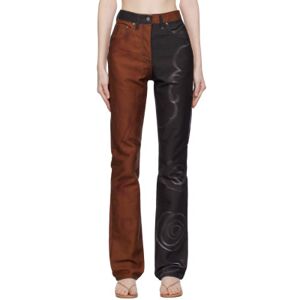 Serapis Black & Orange Split Drawings Jeans  - Print - Size: Extra Small - female