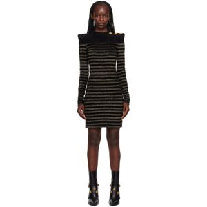 Balmain Black Striped Minidress  - EAD NOIR/OR - Size: FR 34 - female