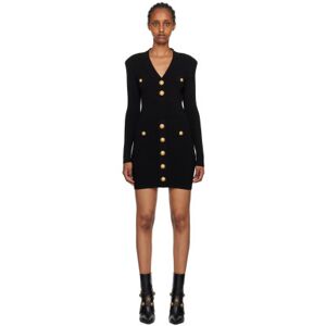 Balmain Black Button Minidress  - 0PA NOIR - Size: FR 38 - female