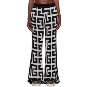 Balmain Black & White Monogram Lounge Pants  - GAB BLANC/NOIR - Size: FR 40 - female