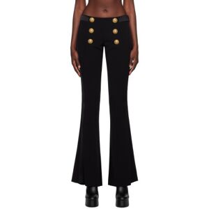 Balmain Black Buttoned Trousers  - 0PA NOIR - Size: FR 40 - female