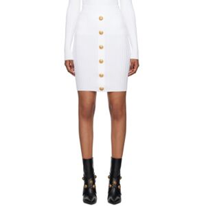 Balmain White Button Midi Skirt  - 0FA BLANC - Size: FR 38 - female