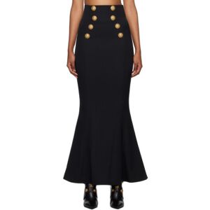 Balmain Black Flared Maxi Skirt  - 0PA NOIR - Size: FR 34 - female