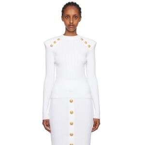 Balmain Off-White 6-Button Sweater  - 0FA BLANC - Size: FR 44 - female