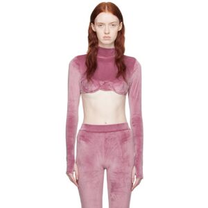 GCDS Purple Cropped Turtleneck  - 62 Mauve - Size: 2X-Small - female