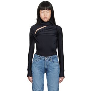 Coperni Black Asymmetric T-Shirt  - Black - Size: Small - female