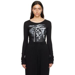 We11done Black Ribbon Long Sleeve T-Shirt  - Black - Size: Extra Small - female