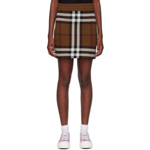 Burberry Brown Check Miniskirt  - Dark Birch Brown - Size: Small - female