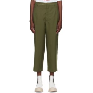 Marni Green Cropped Trousers  - 00V55 Forest Green - Size: IT 36 - female