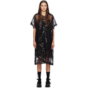 Simone Rocha Black Sequinned Midi Dress  - Black/Black - Size: UK 4 - female