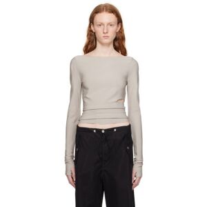 Dion Lee Gray Cinched Slit Long Sleeve T-Shirt  - Alloy - Size: Extra Small - female