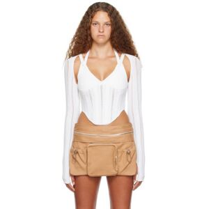 Dion Lee White Snakeskin Column Corset Top  - White/Ivory - Size: Extra Small - female