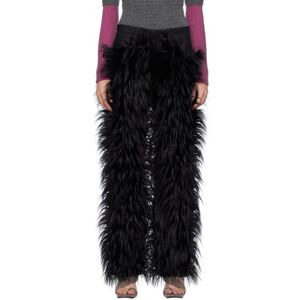 Paula Canovas Del Vas SSENSE Exclusive Black Faux-Fur Jeans  - BLACK - Size: Medium - female