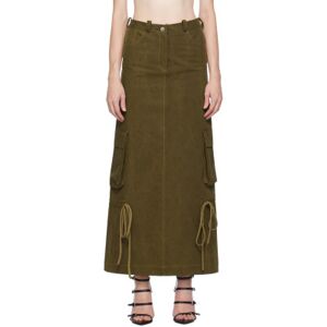 Lado Bokuchava Khaki Cargo Maxi Skirt  - Wood Brown - Size: Small - female