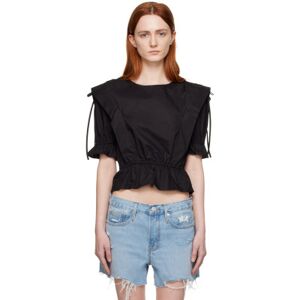 FRAME Black Ruched Blouse  - Noir - Size: 2X-Small - female