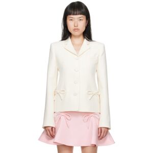 Valentino Off-White Bow Blazer  - A03 Avorio - Size: IT 40 - female