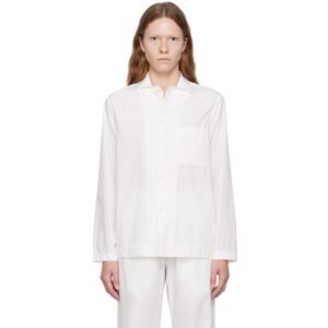 Tekla White Button Pyjama Shirt  - Alabaster White - Size: Small - female