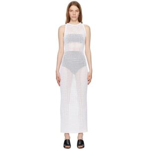 ALAÏA White 3D Waffle Maxi Dress  - 000 - BLANC - Size: FR 36 - female