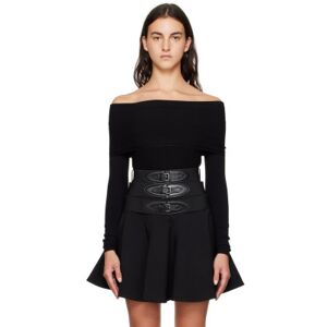 ALAÏA Black Shoulder Long Sleeve T-Shirt  - 995 NOIR ALAIA - Size: FR 40 - female