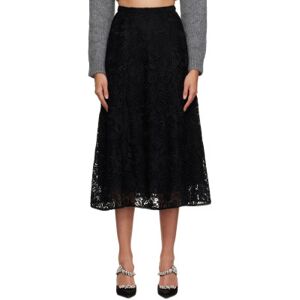 Erdem Black A-Line Midi Skirt  - BLACK - Size: UK 6 - female