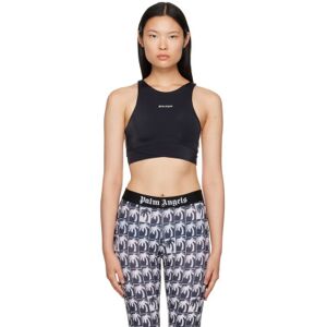 Palm Angels Black New Classic Sport Bra  - Black White - Size: 2X-Small - female