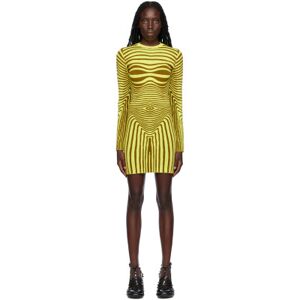 Jean Paul Gaultier Yellow 'The Body Morphing' Minidress  - 4144-Khaki/Lime - Size: Extra Small - female
