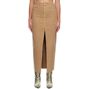 Reformation Tan Tazz Denim Maxi Skirt  - Vintage Marzipan - Size: WAIST US 27 - female