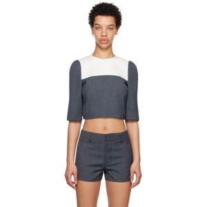 SHUSHU/TONG SSENSE Work Capsule – Gray Patchwork Blouse  - GR100 Grey - Size: UK 6 - female