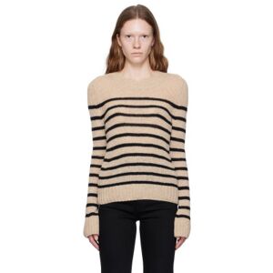 KHAITE Beige 'The Tilda' Sweater  - 230 PWDER/ BLCK STRP - Size: Large - female