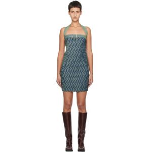 Masha Popova SSENSE Exclusive Navy & Green Denim Minidress  - Fern - Size: Small - female