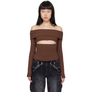 MISBHV Brown Elena Blouse  - BROWN - Size: Extra Small - female