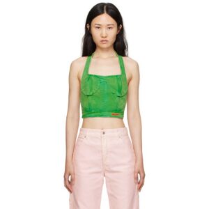 Heron Preston Green Distressed Tank Top  - Green - Size: Small - female