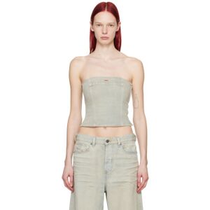 Diesel Beige De-Ville Denim Tube Top  - 1 - Size: Extra Small - female