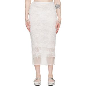 Cecilie Bahnsen White Glenda Midi Skirt  - White - Size: UK 6 - female