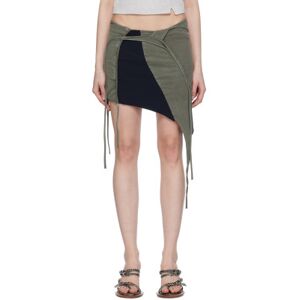 Ottolinger SSENSE Exclusive Taupe & Black Miniskirt  - Washed Olive Washed - Size: Large - female