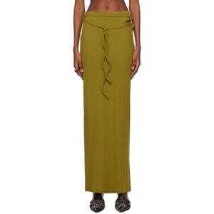 Ottolinger Khaki Rib Maxi Skirt  - Military Green - Size: Large - female
