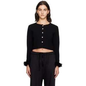 Sleeper Black Cropped Cardigan  - Black - Size: Extra Small - female