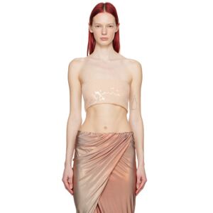 Rick Owens Lilies Beige Bandeau Tube Top  - 114114 Champagne/Cha - Size: IT 46 - female