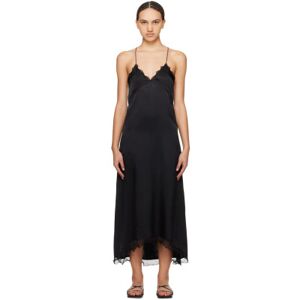 Filippa K Black Structure Frill Maxi Dress  - 1433 Black - Size: DK 42 - female