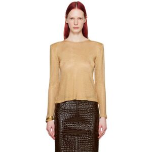 TOM FORD Gold Padded Shoulder Long Sleeve T-Shirt  - BY001 Gold - Size: FR 34 - female