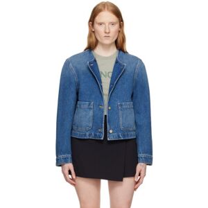 Moncler Blue Lampusa Denim Jacket  - 778 Dark Blue Denim - Size: 1 - female