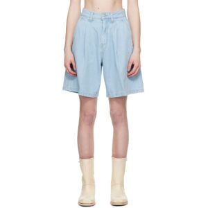 Carhartt Work In Progress Blue Alta Denim Shorts  - Blue Stone Bleached - Size: Medium - female